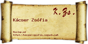 Kácser Zsófia névjegykártya